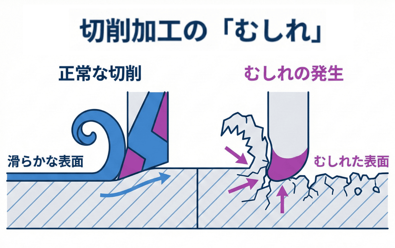 切削加工における「むしれ」とは