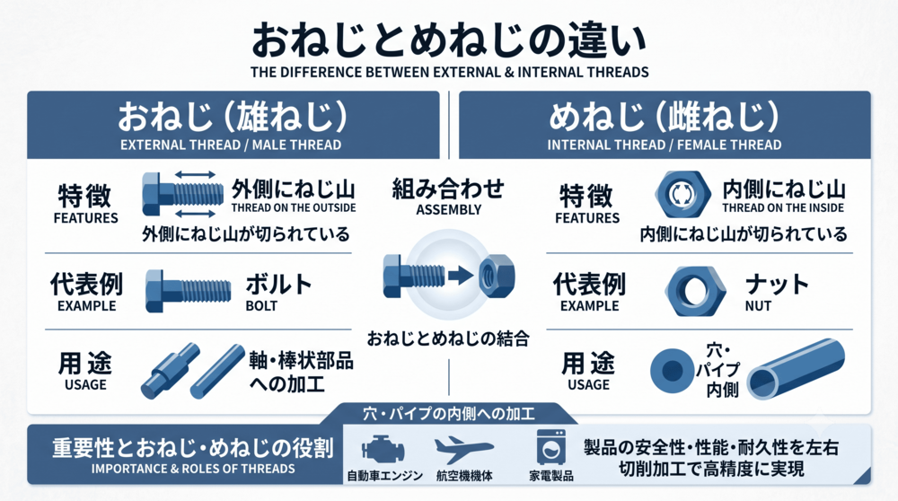 おねじとめねじの違い