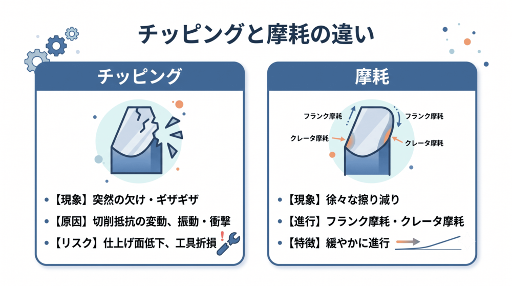 チッピングと摩耗の違い