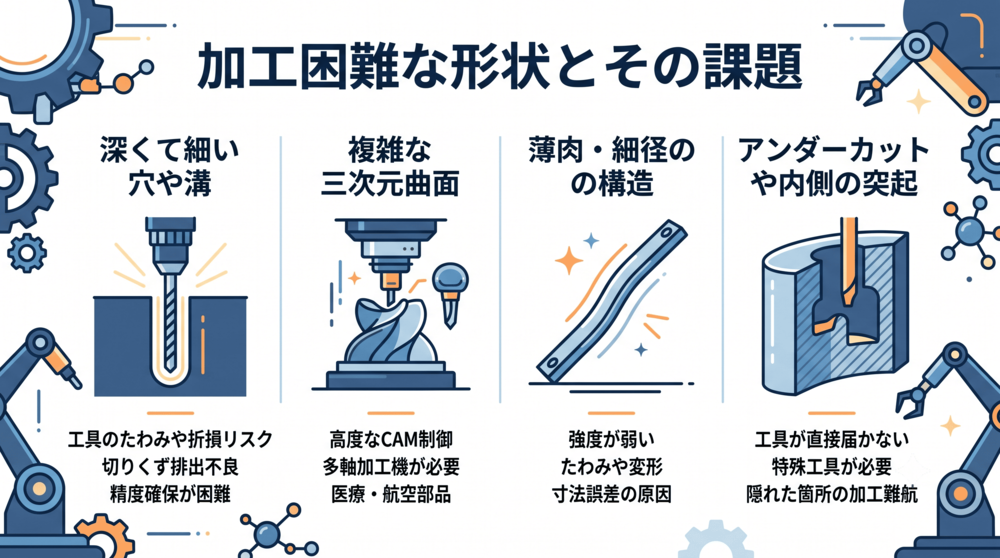 要注意!切削加工が難しい形状の具体例