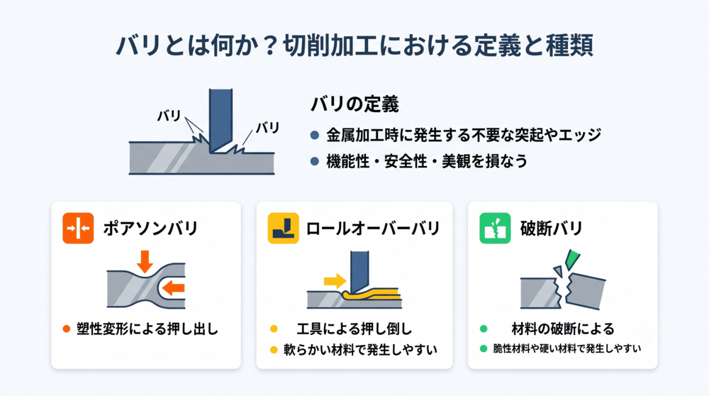 バリとは何か？切削加工におけるバリの定義と種類